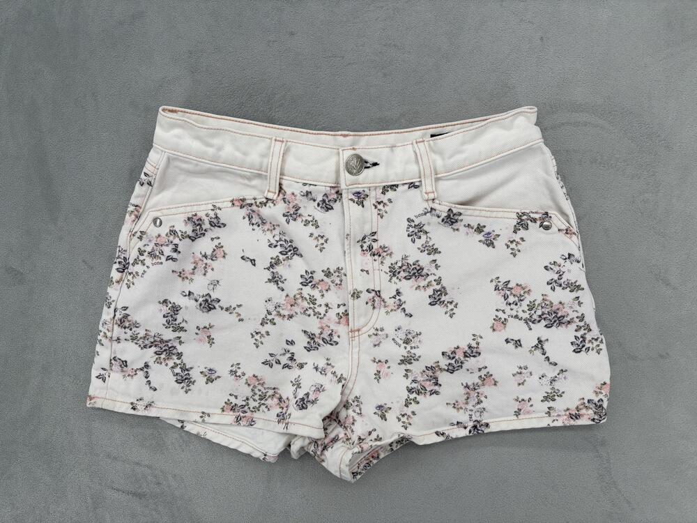 Rag & Bone Hot Pants Womens 28 White Floral Denim Slim Fit 100% Cotton 5-Pocket‎